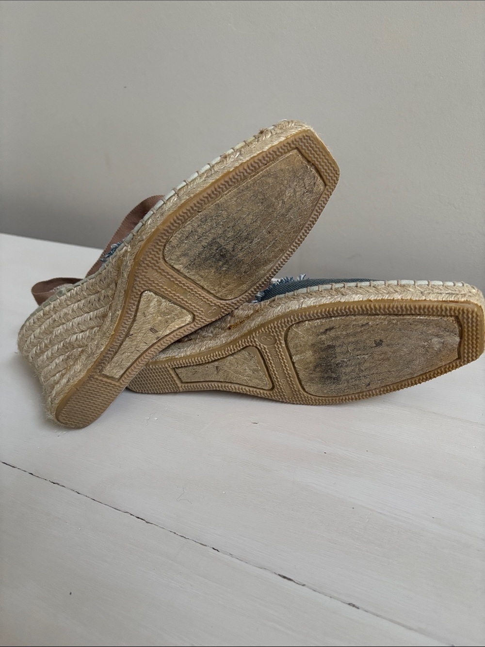 American Eagle  Women's Blue Denim Lace-up Wedge Espadrilles - Picture 4 of 4